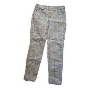 American Eagle Stretch Plaid Skinny Pants Women’s Size 6 Gray Blue Check Ankle